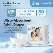 Load image into Gallery viewer, [Carton of 8 packs x 10pcs] Cotton Lane Adult Diaper Tape M / L / XL
